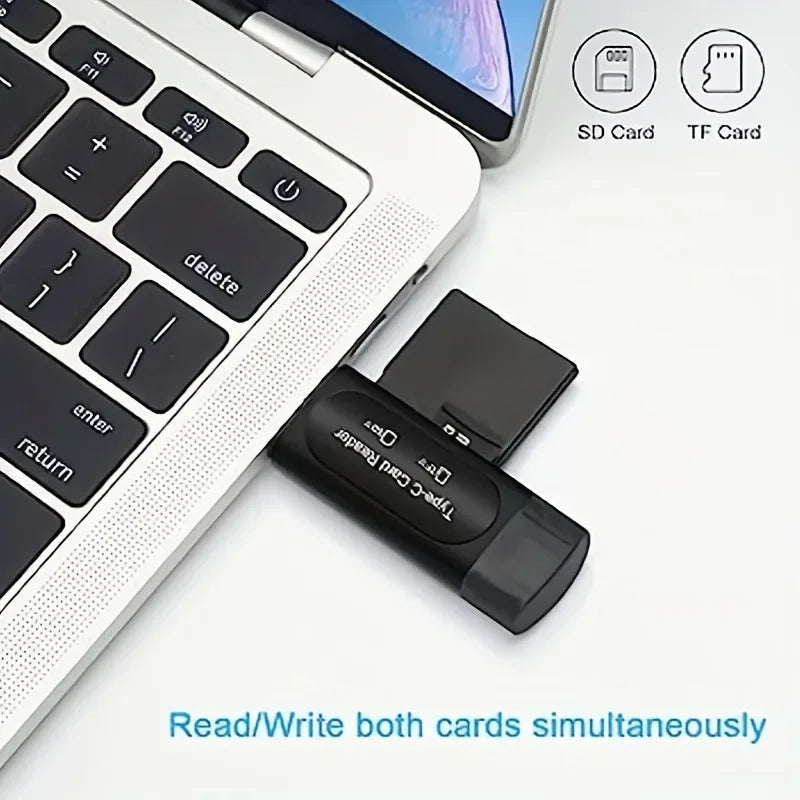 4-in-1 USB 3.0 and Type-C Memory Card Reader