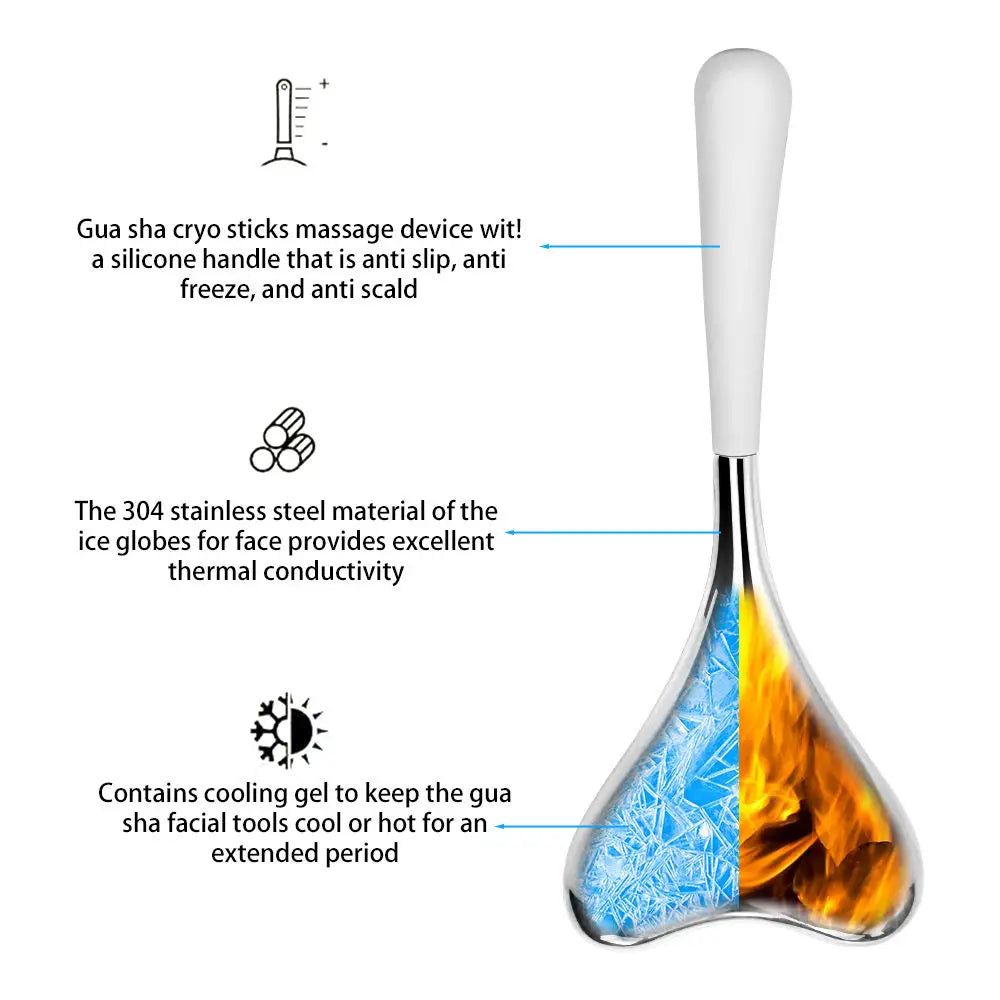 2-in-1 Stainless Steel Cooling Facial Ice Globes for Skin Tightening