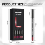 Professional 12-Color Waterproof Lip Liner Pencil Set