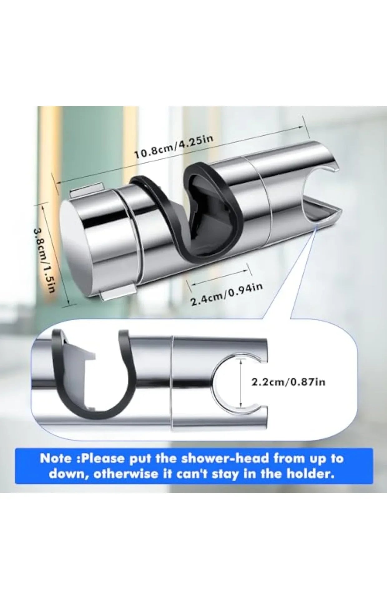 Adjustable Universal Shower Head Rail Holder - 12