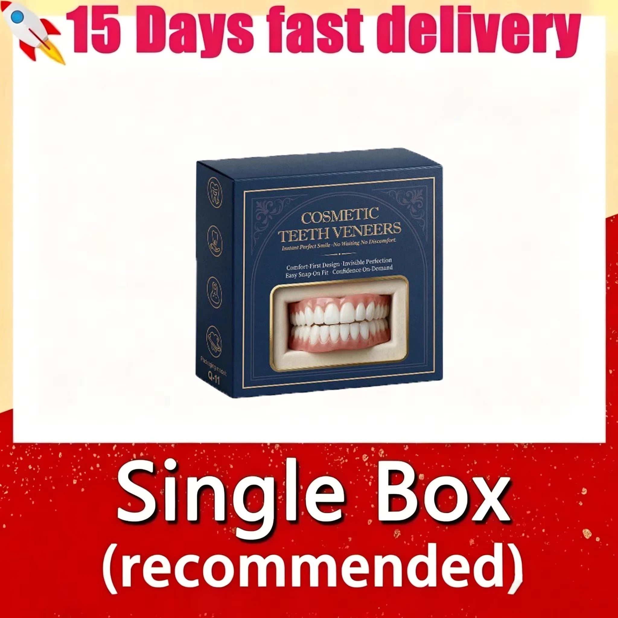 Full Mouth Cosmetic Denture Set with Storage Case - 16
