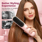 Fast-Heating Cordless Ionic Hair Straightener Brush