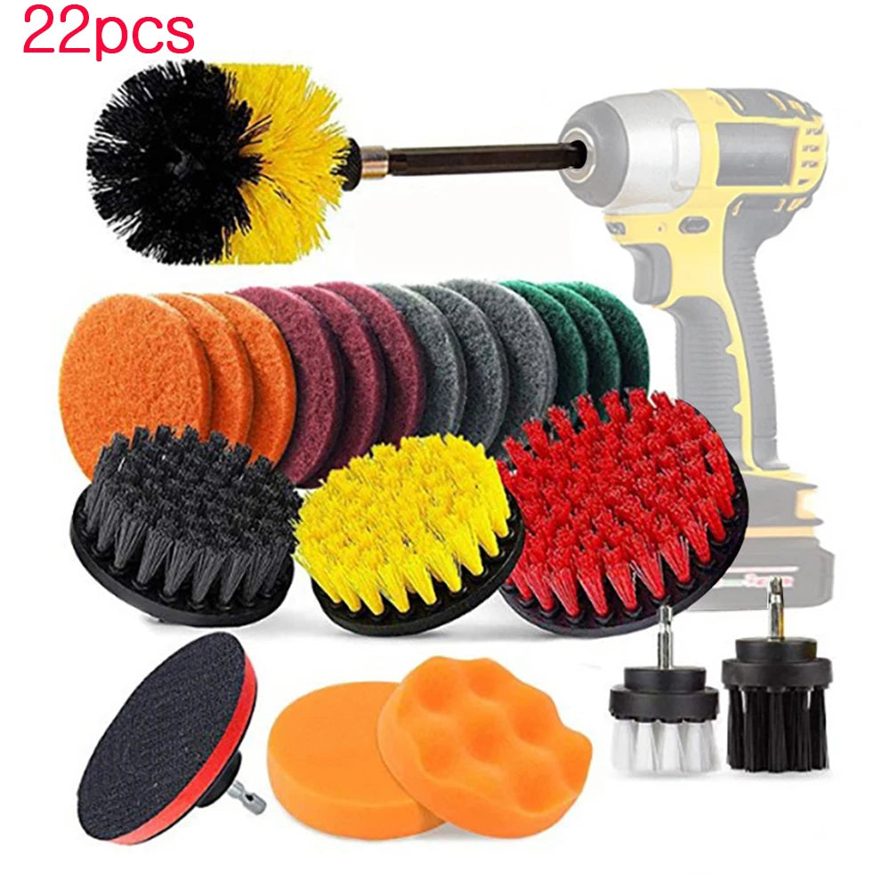Power Drill Attachment Cleaning Brush Kit - 19