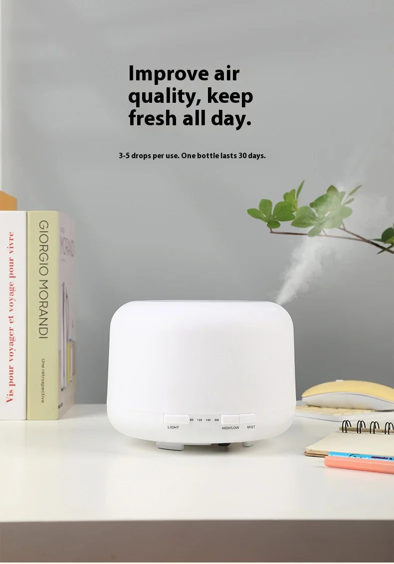 500ml Aromatherapy Essential Oil Diffuser with LED Night Light - 25
