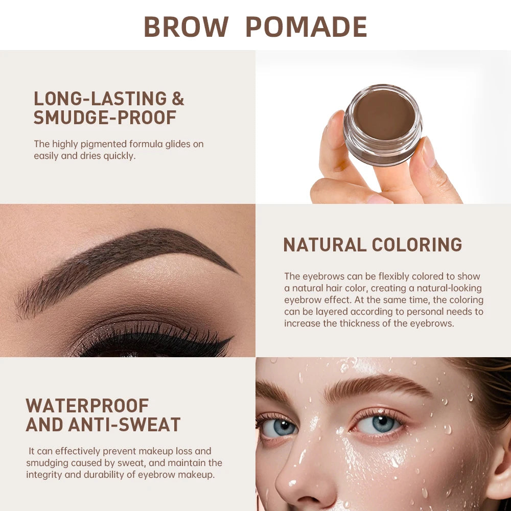 Waterproof Smudge-Proof Eyebrow Pomade Styling Cream