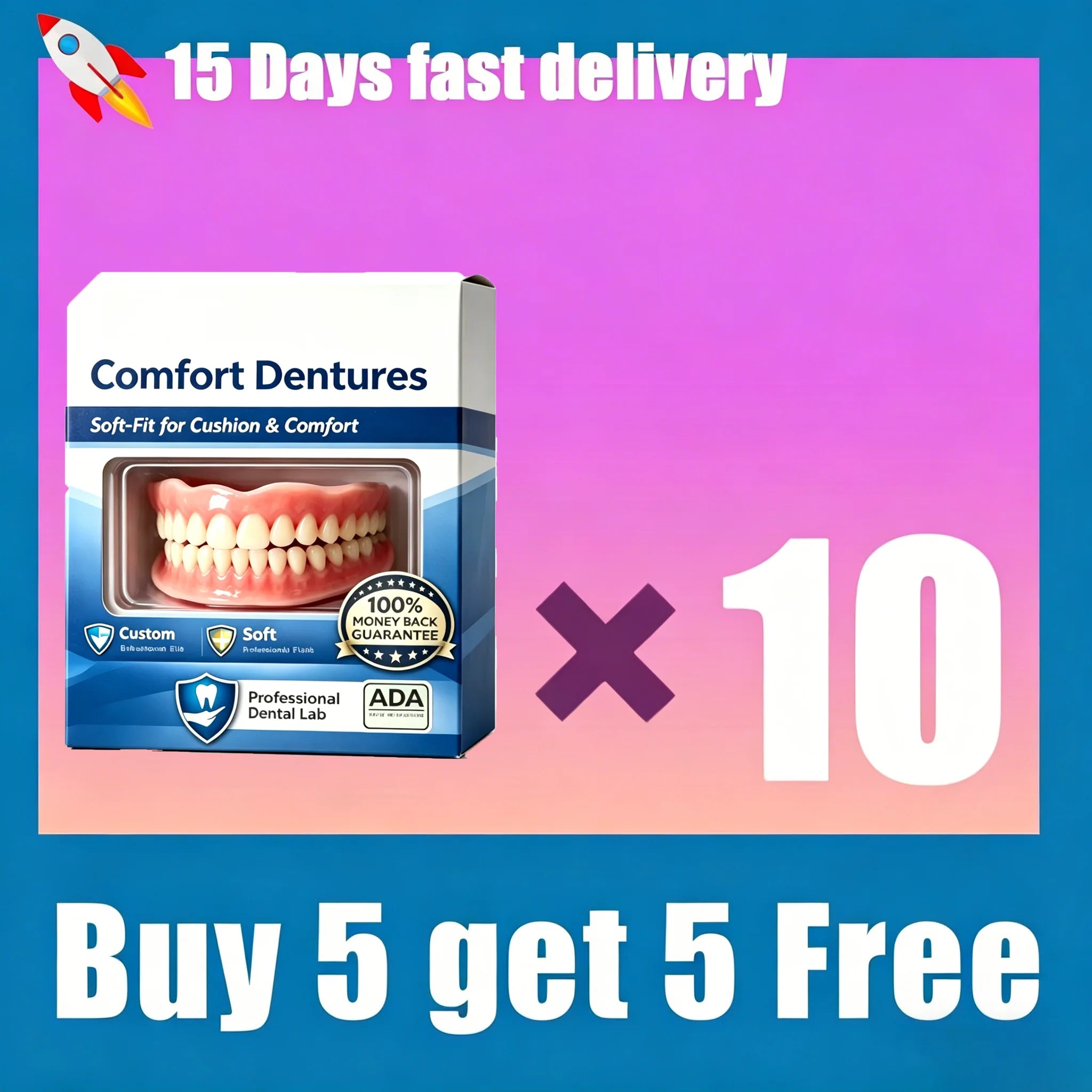 Comfort Fit Instant Smile Veneers Upper and Lower Set - 10