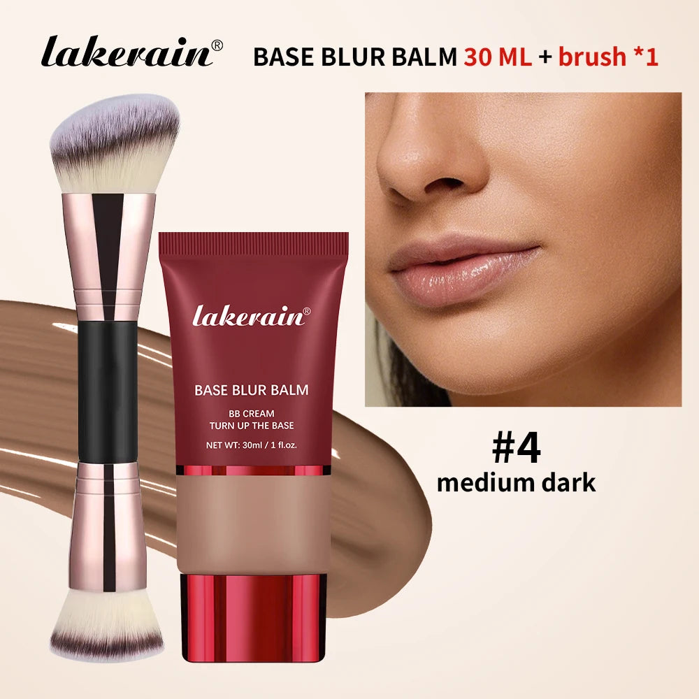Matte Liquid Foundation and Dual-Ended Makeup Brush Set - 20