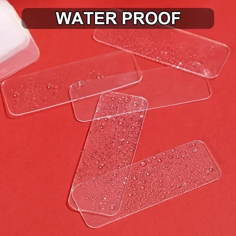 Heavy-Duty Transparent Reusable Nano Adhesive Tape Pads
