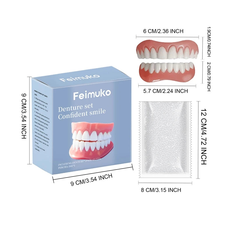 Temporary Silicone Cosmetic Dentures for Missing Teeth