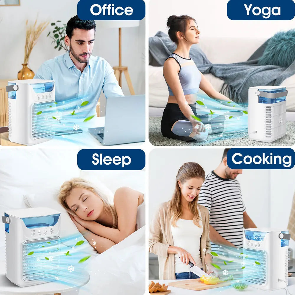Portable Desktop Air Cooler with Humidifier Spray