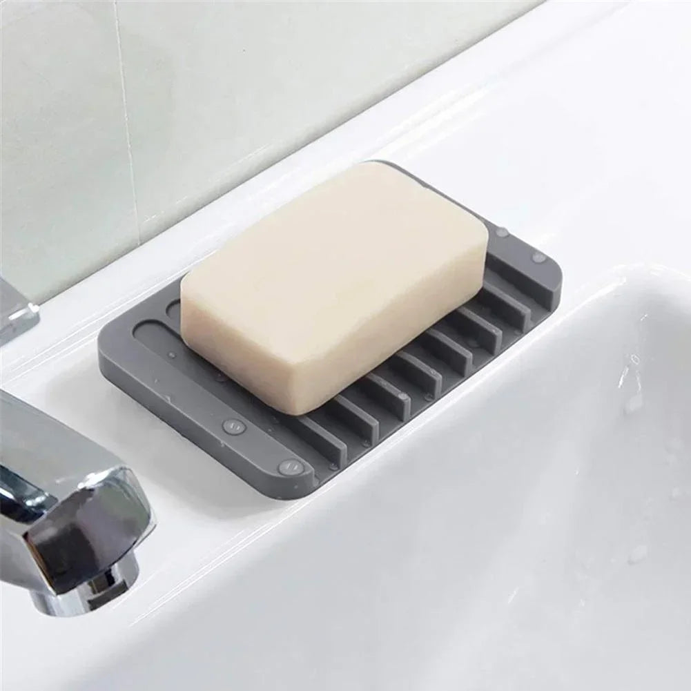 Self-Draining Silicone Soap Dish and Sponge Holder