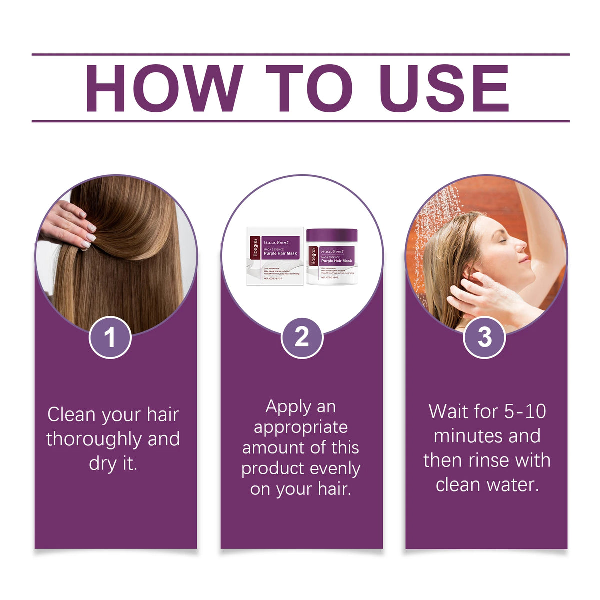 Purple Hair Mask and Shampoo Set for Color Protection