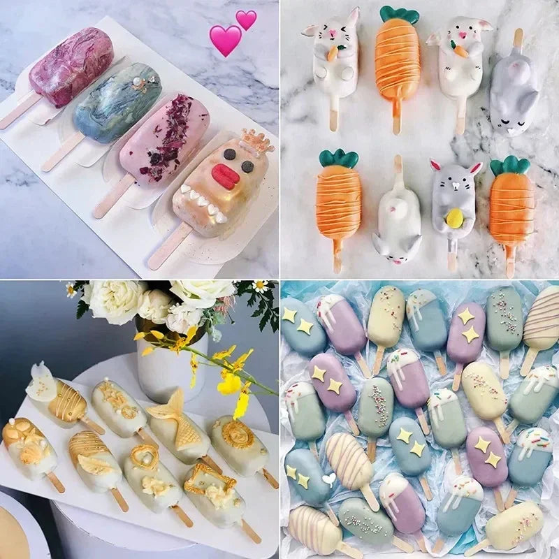 Silicone Ice Cream and Popsicle Maker Mold Tray