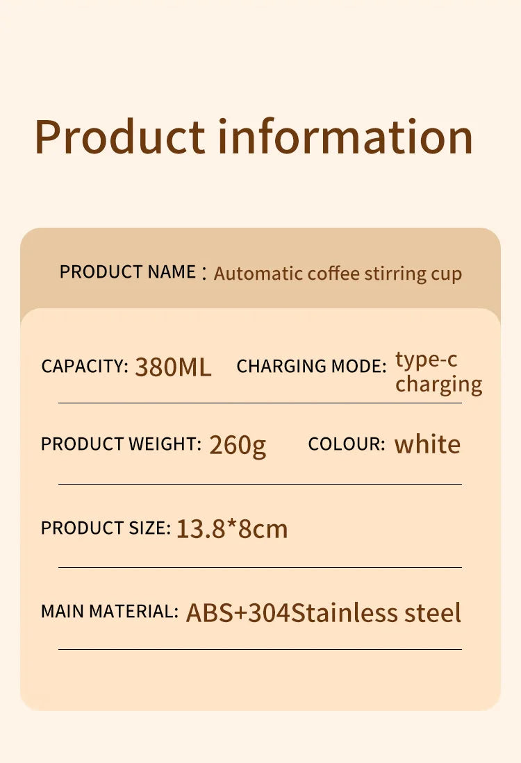 Automatic Magnetic Self-Stirring Coffee Mug with Temperature Display