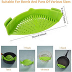 Universal Clip-On Silicone Pot Strainer for Kitchen