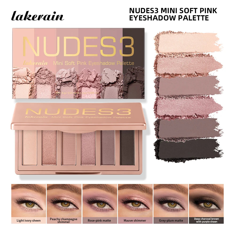 6-Color Soft Pink Neutral Eyeshadow Palette