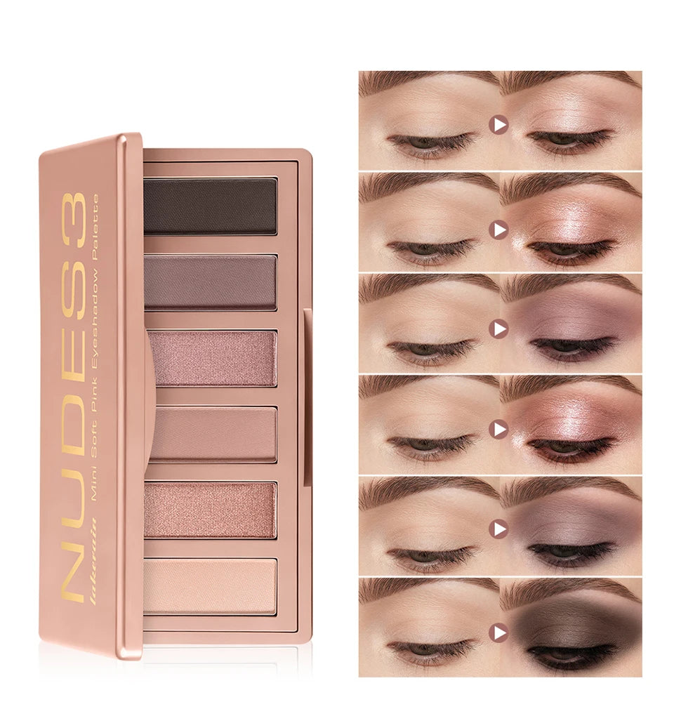 6-Color Soft Pink Neutral Eyeshadow Palette