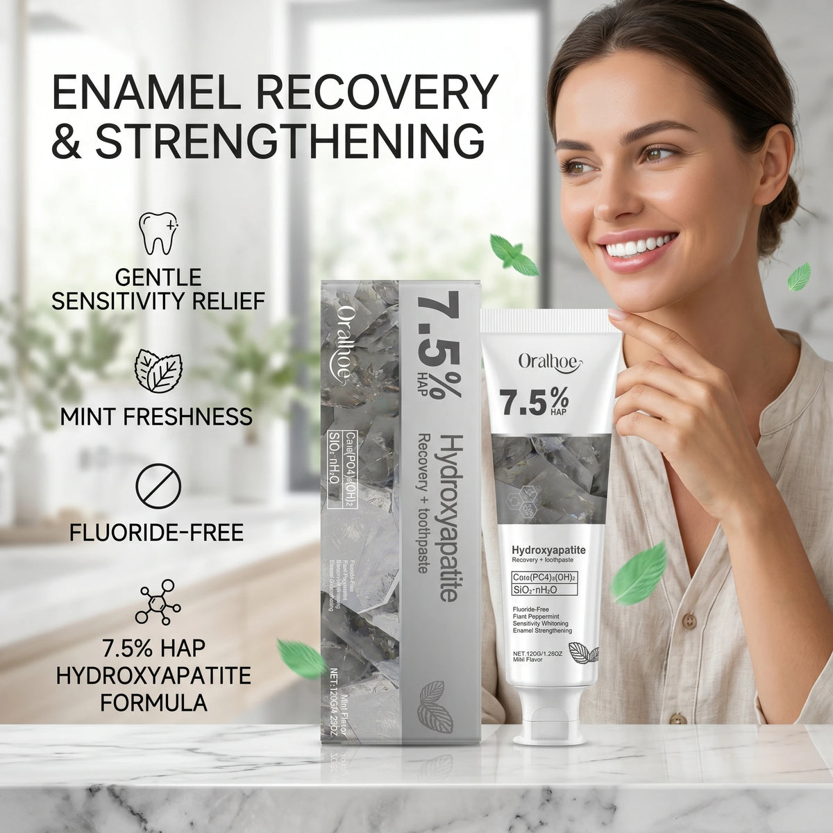 7.5% Hydroxyapatite Enamel Repair & Whitening Toothpaste
