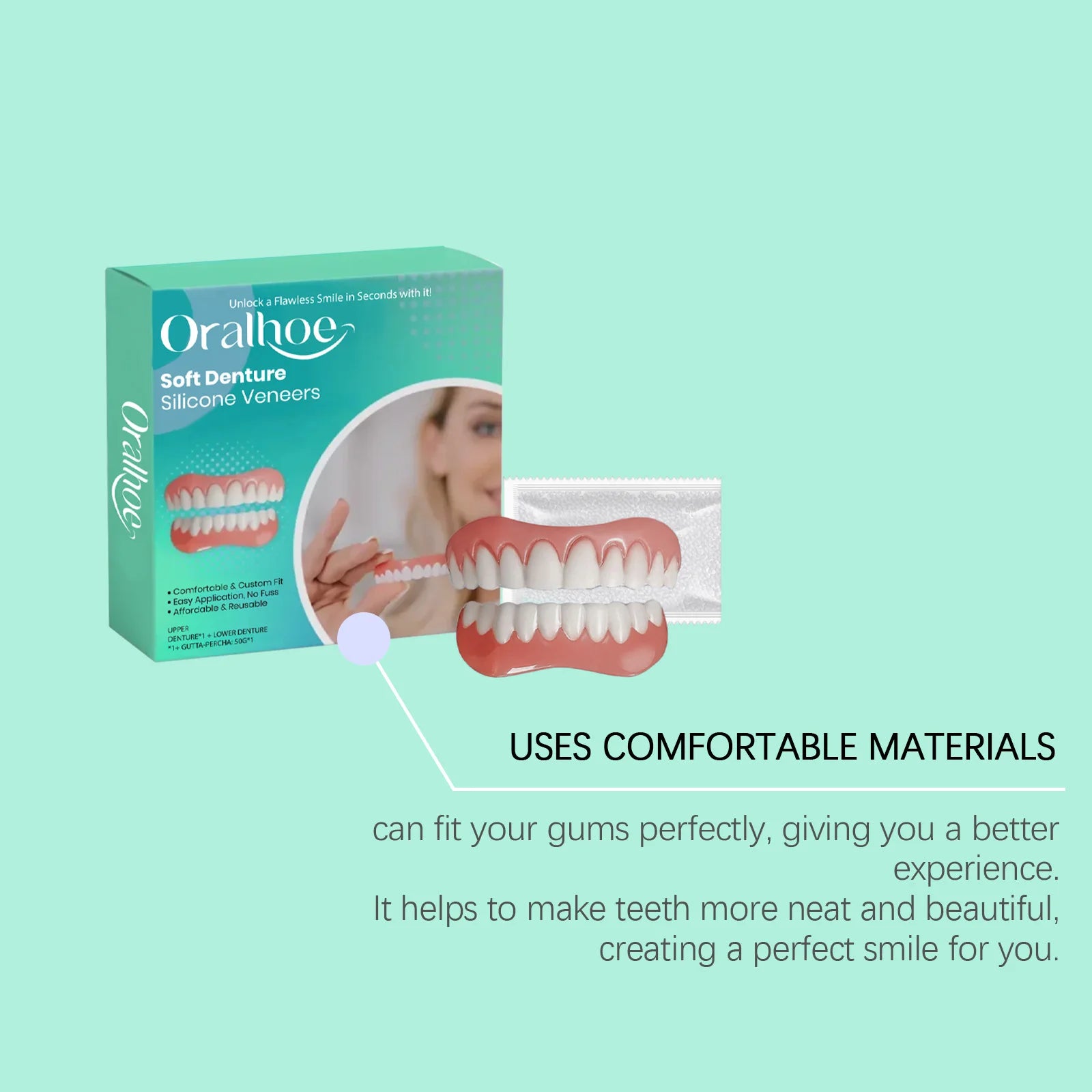Flexible Silicone Denture Set for Instant Smile Transformation - 11