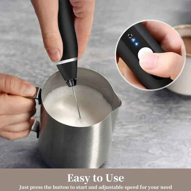 Rechargeable Electric Handheld Milk Frother and Whisk - 7