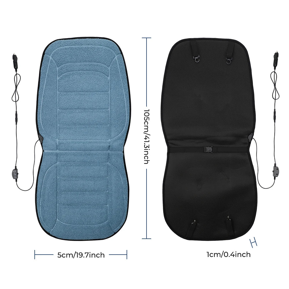 Heated Lambswool Car Seat Cushion for Winter Driving - 15