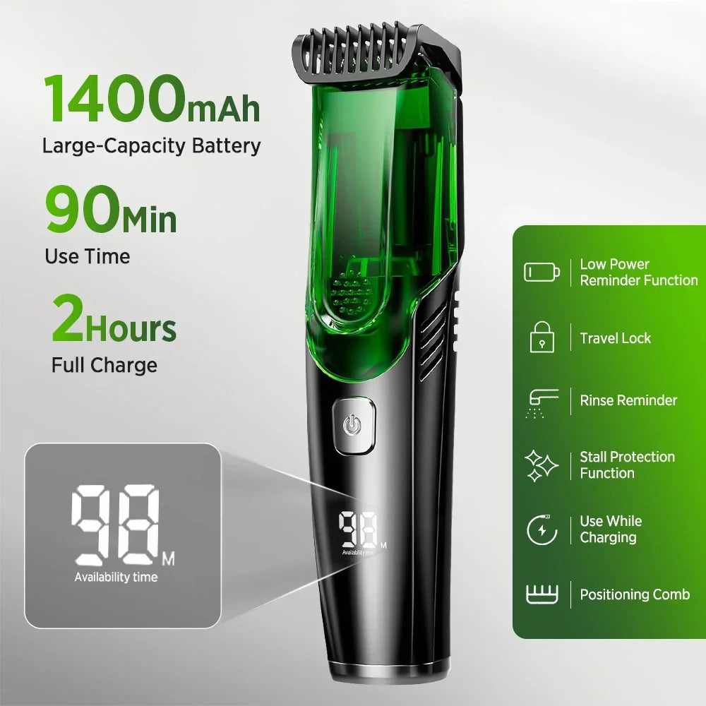 Cordless Vacuum Beard Trimmer for Men - 5