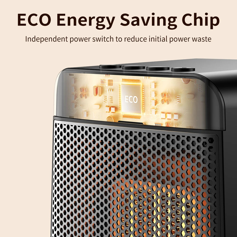 Portable Electric Space Heater with Ambient Flame Light