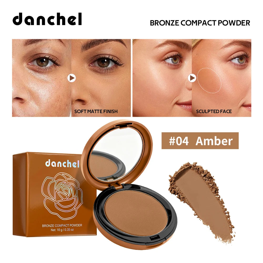 Matte Bronze Pressed Powder for Facial Contouring and Setting