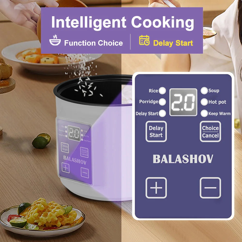 Compact Multi-Function Electric Rice Cooker for Home - 2