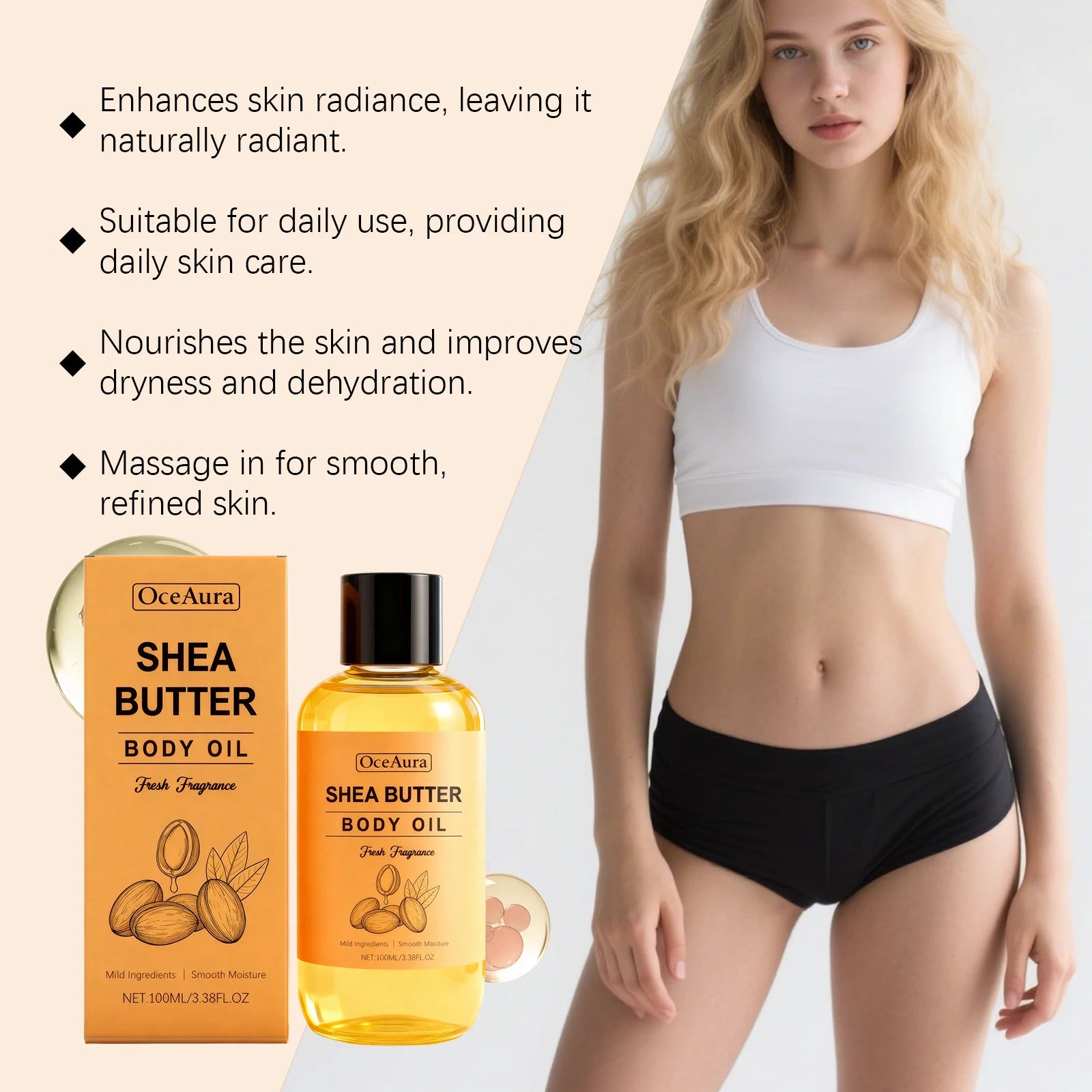 Nourishing Shea Butter Body Oil for Dry Skin Hydration - 16