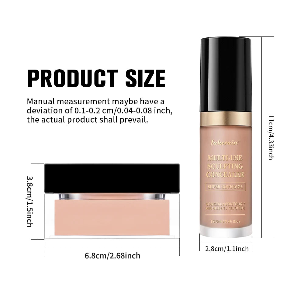 Matte Face Concealer and Setting Powder Makeup Set