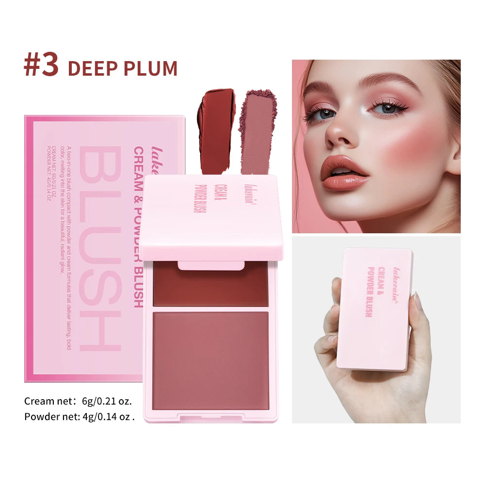 2-in-1 Cream and Powder Blush Palette for Radiant Glow