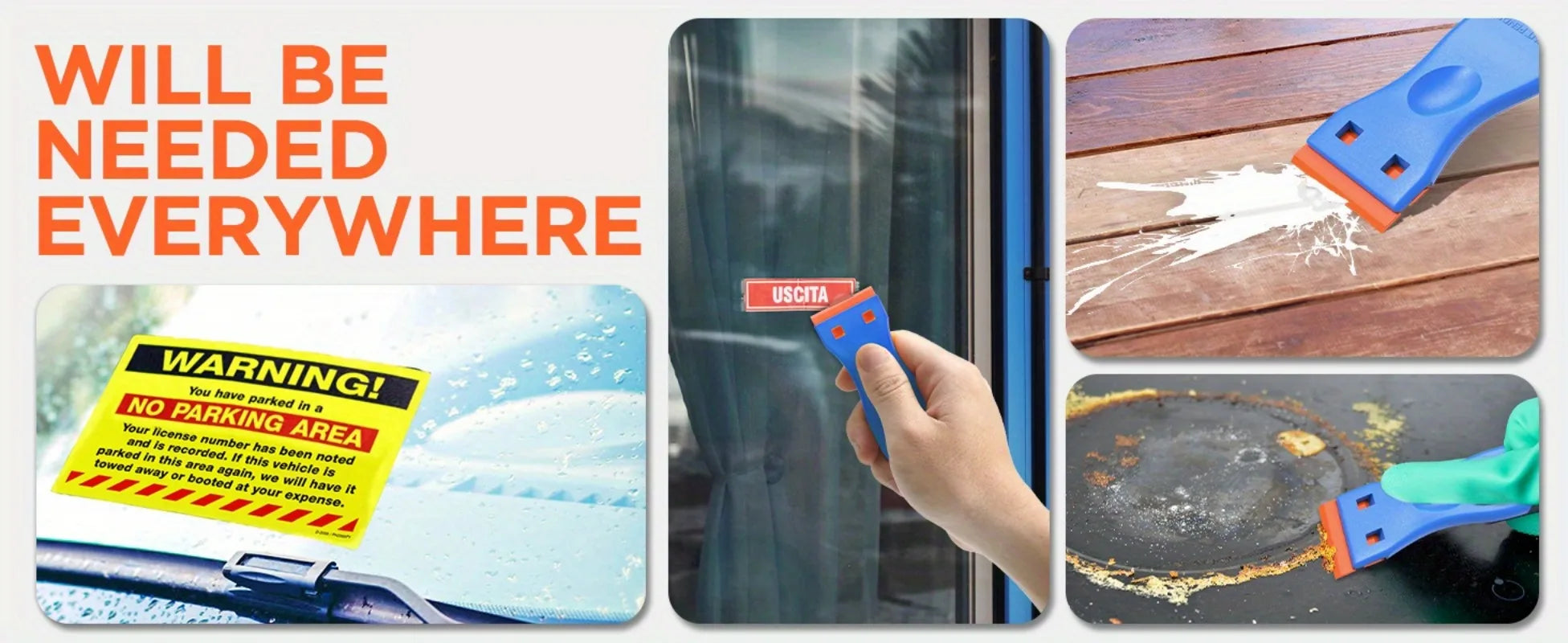 Multipurpose Sticker and Glue Removal Scraper Tool - 8