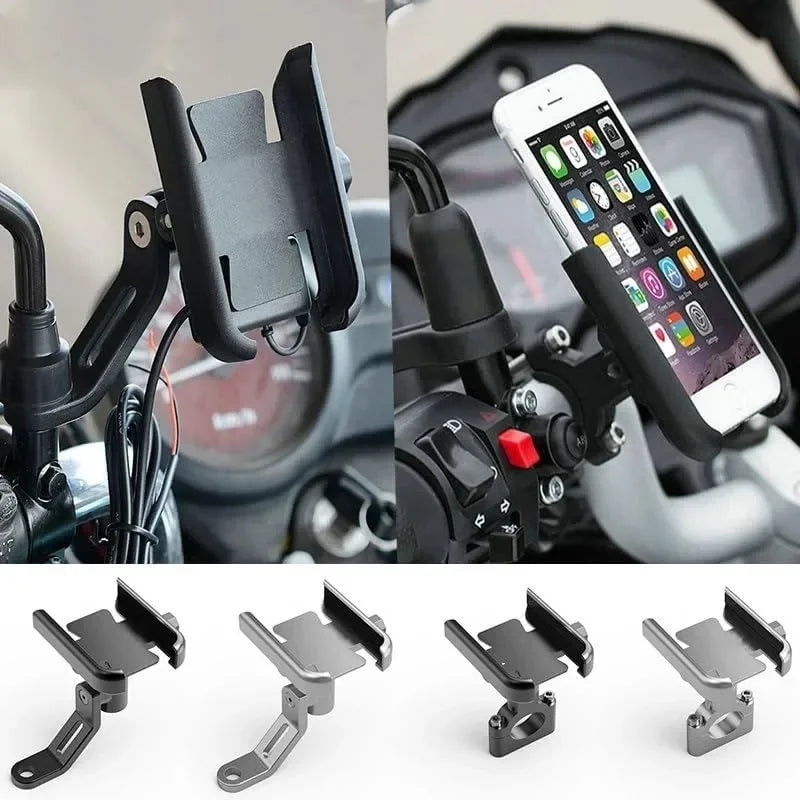 Adjustable Aluminum Motorcycle and Bike Phone Holder - 1