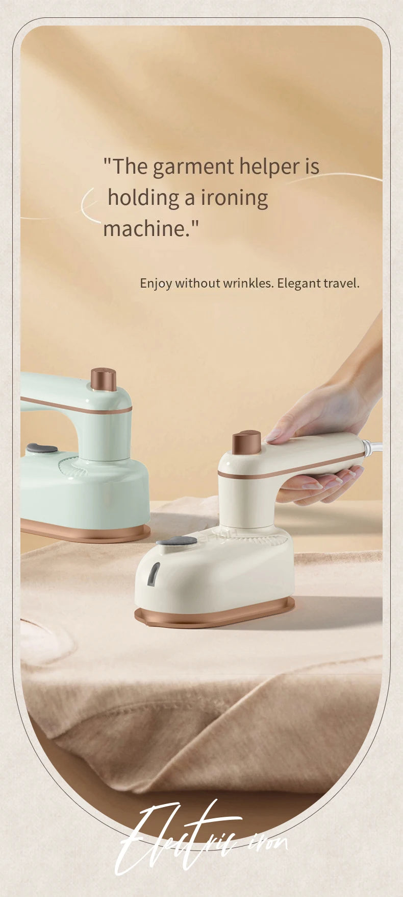 Portable Mini Rotating Electric Steam Iron for Travel