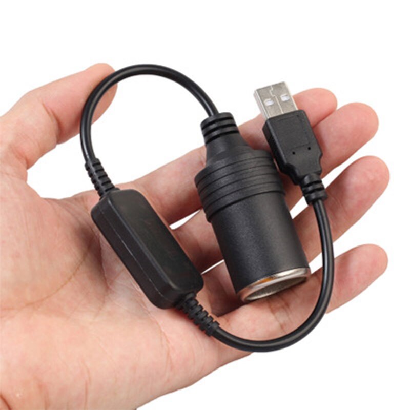 USB to 12V Car Cigarette Lighter Socket Adapter