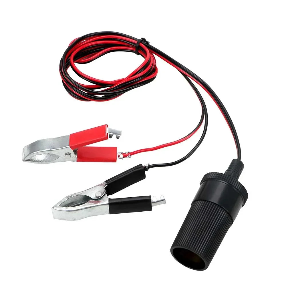 12V Car Battery Clip to Cigarette Lighter Socket Adapter