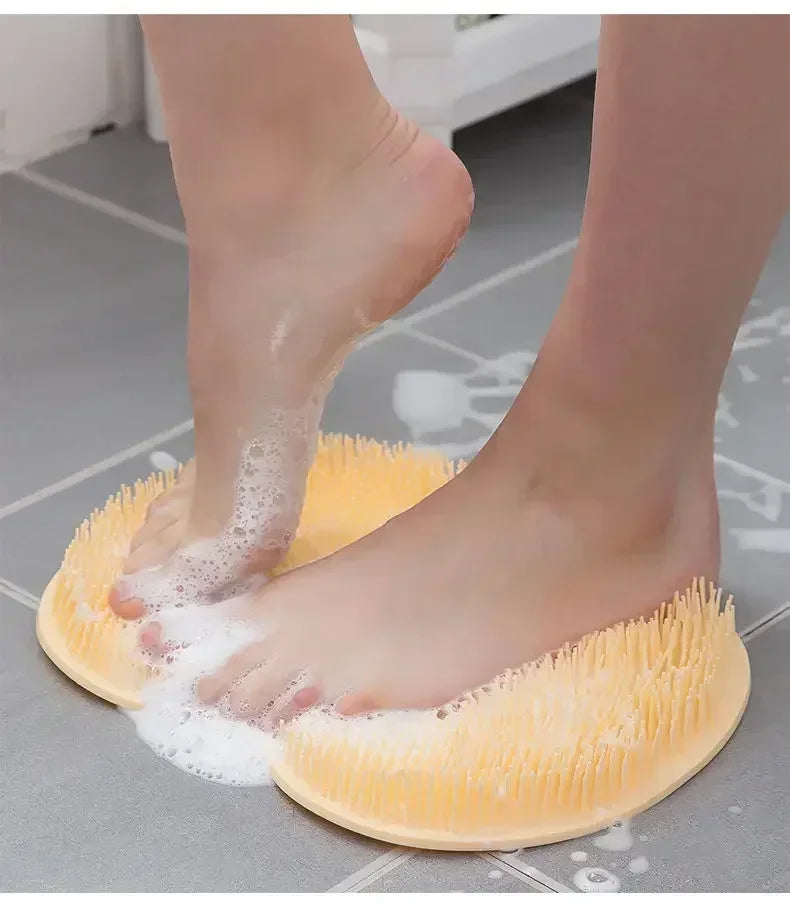 Non-Slip Silicone Shower Foot Scrubber and Massage Mat - 11