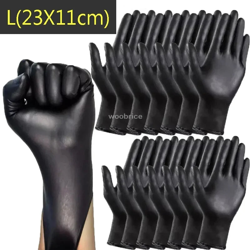 200 Pcs Disposable Black Multipurpose Safety Gloves - 15