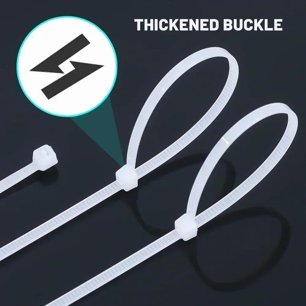 Heavy Duty Self-Locking Nylon Cable Zip Ties for Home and Office