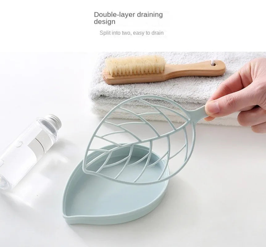 Leaf-Shaped Self-Draining Soap Holder for Bathroom and Shower - 12