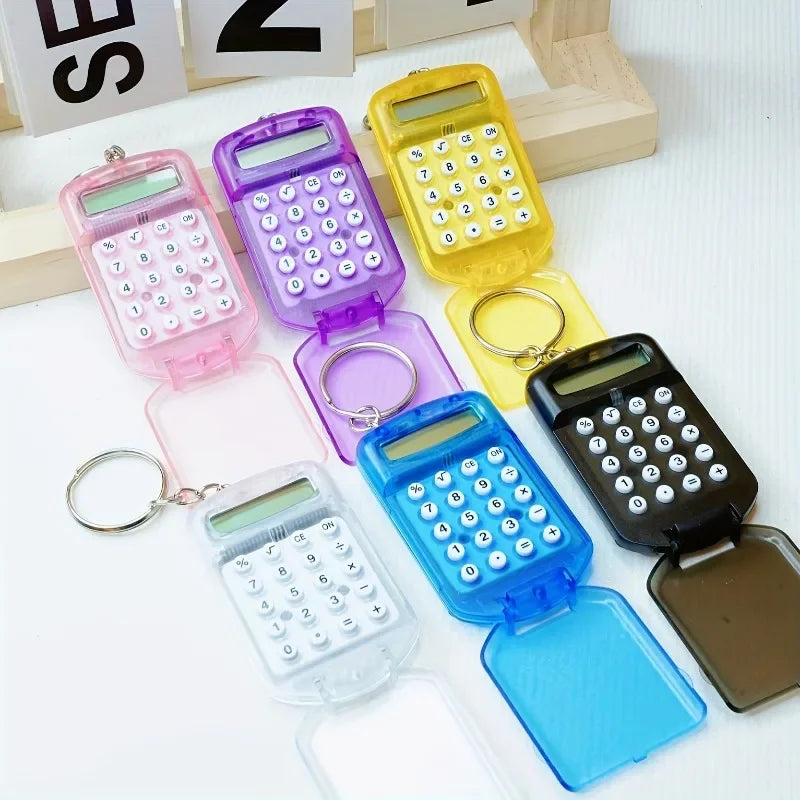 Portable Mini Transparent Flip Calculator with Keychain