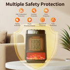 Portable Electric Space Heater with Ambient Flame Light