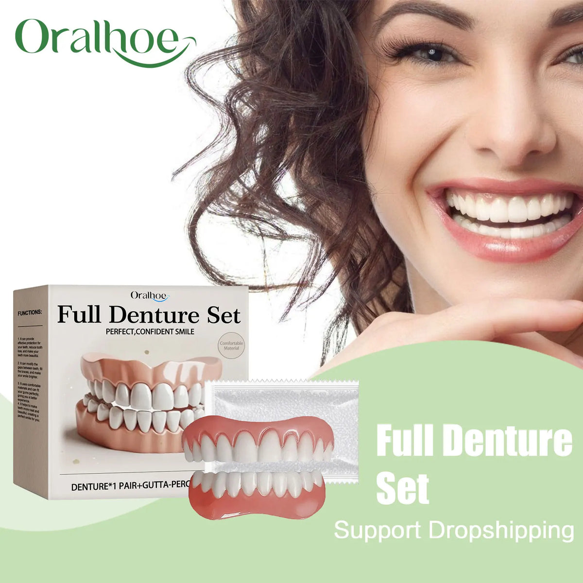 Temporary Silicone Denture Set for Instant Smile Restoration