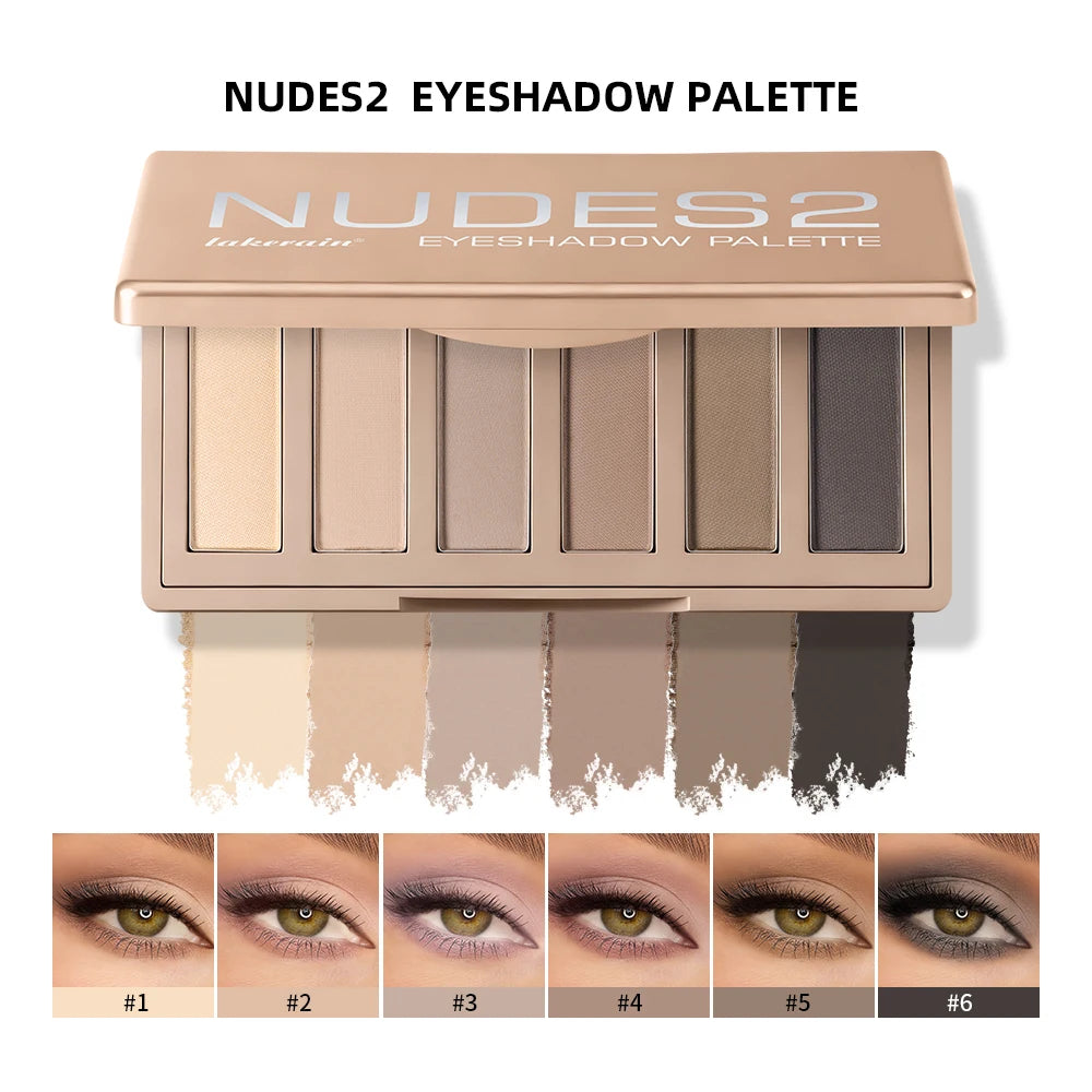 6-Color Matte Eyeshadow Palette with Brush Set - 19