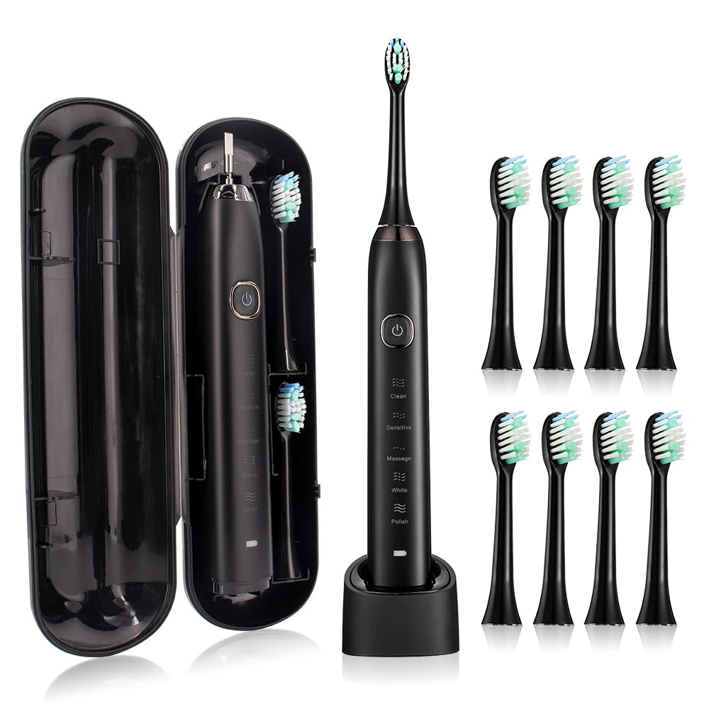 Rechargeable Sonic Electric Toothbrush with 8 Brush Heads - 15
