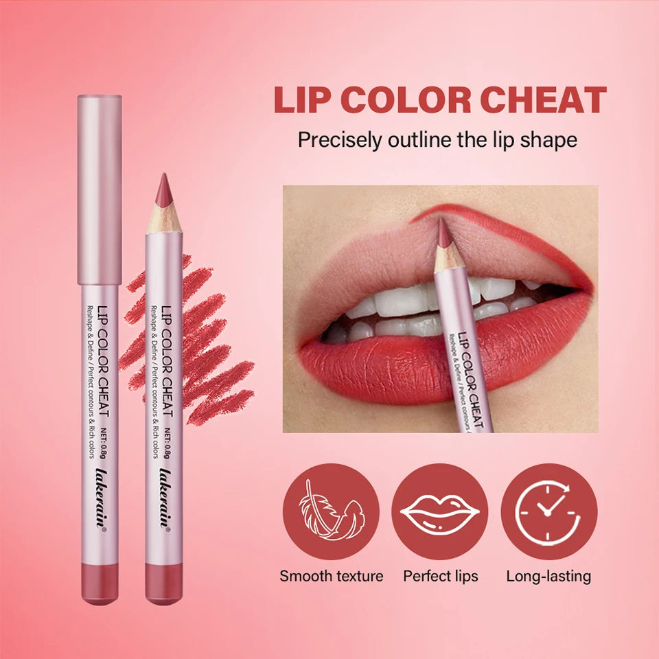 Waterproof Matte Lip Liner Pencil Set for Defined Lips