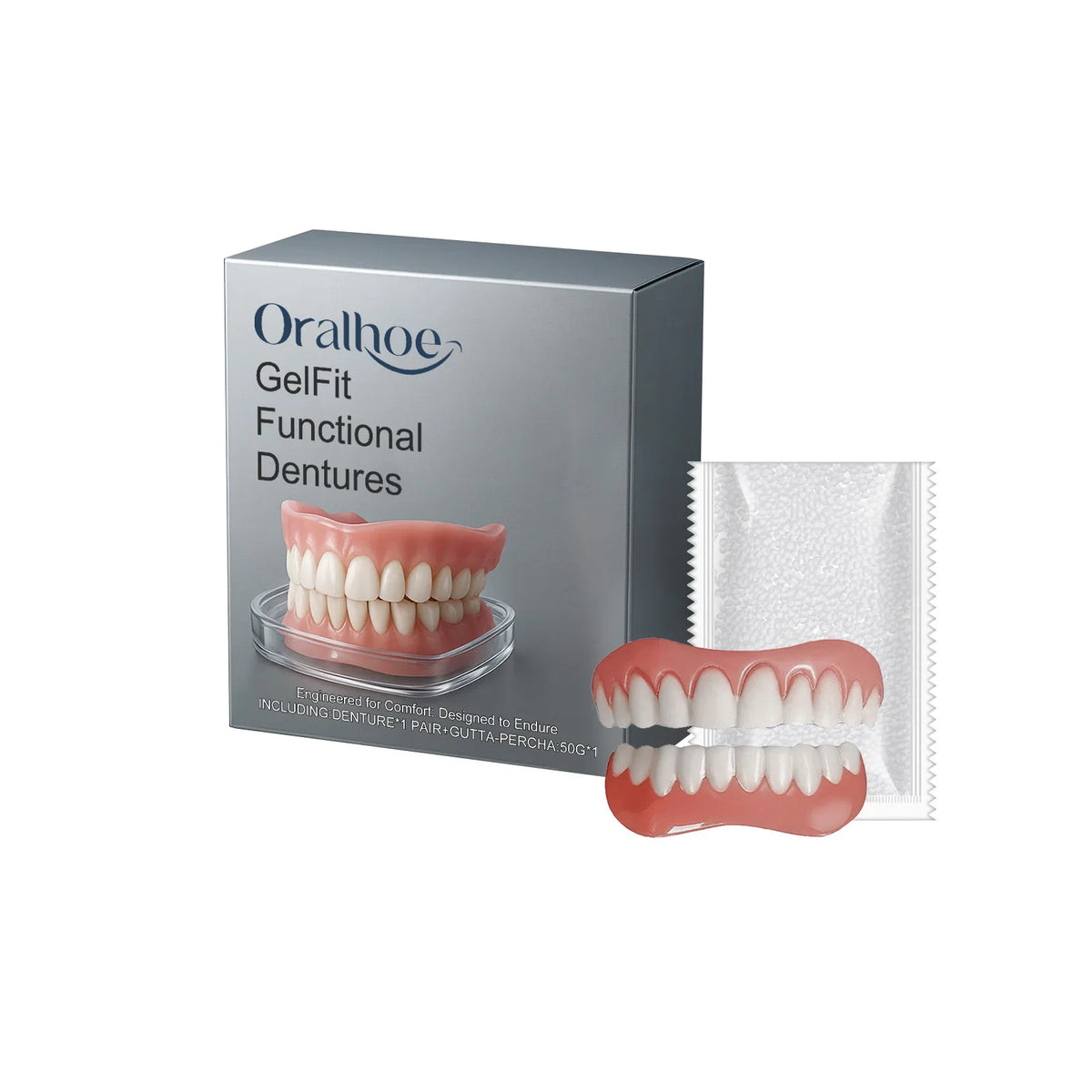 Temporary Realistic Denture Set for Instant Smile Transformation