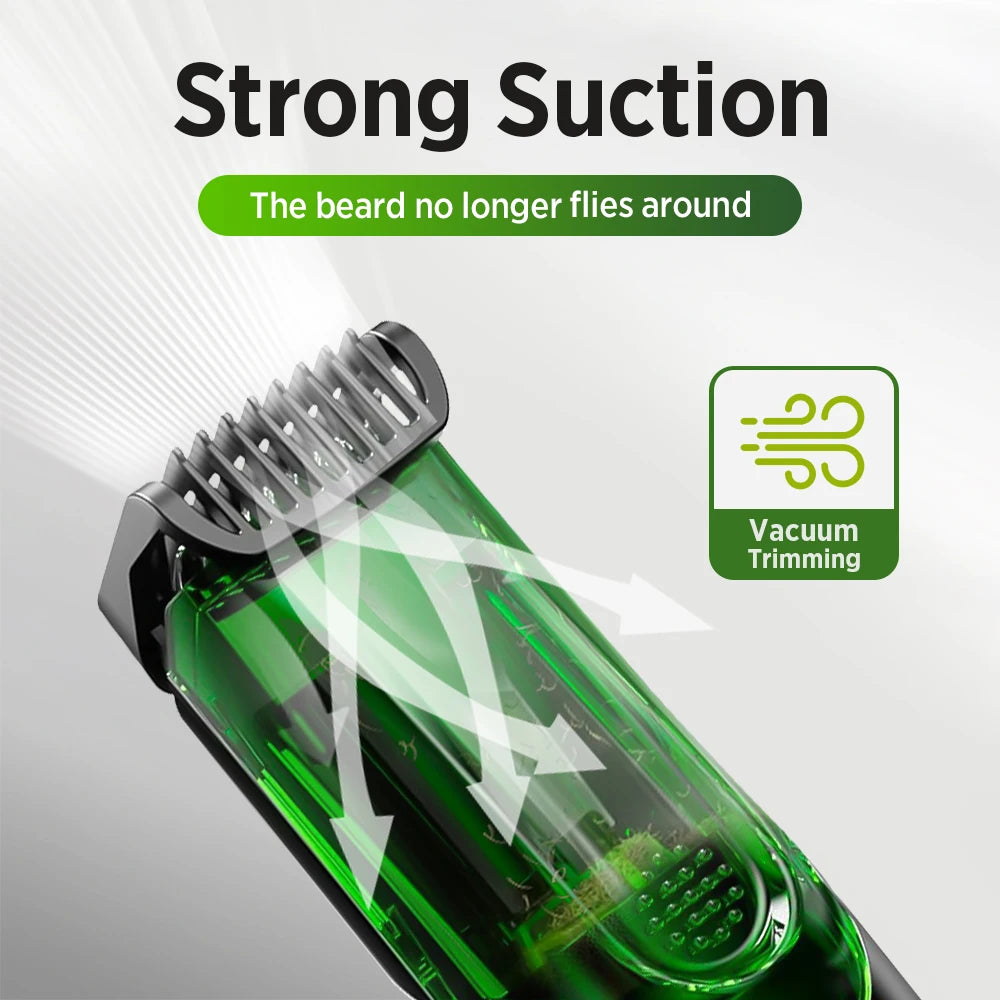 Cordless Vacuum Beard Trimmer for Men