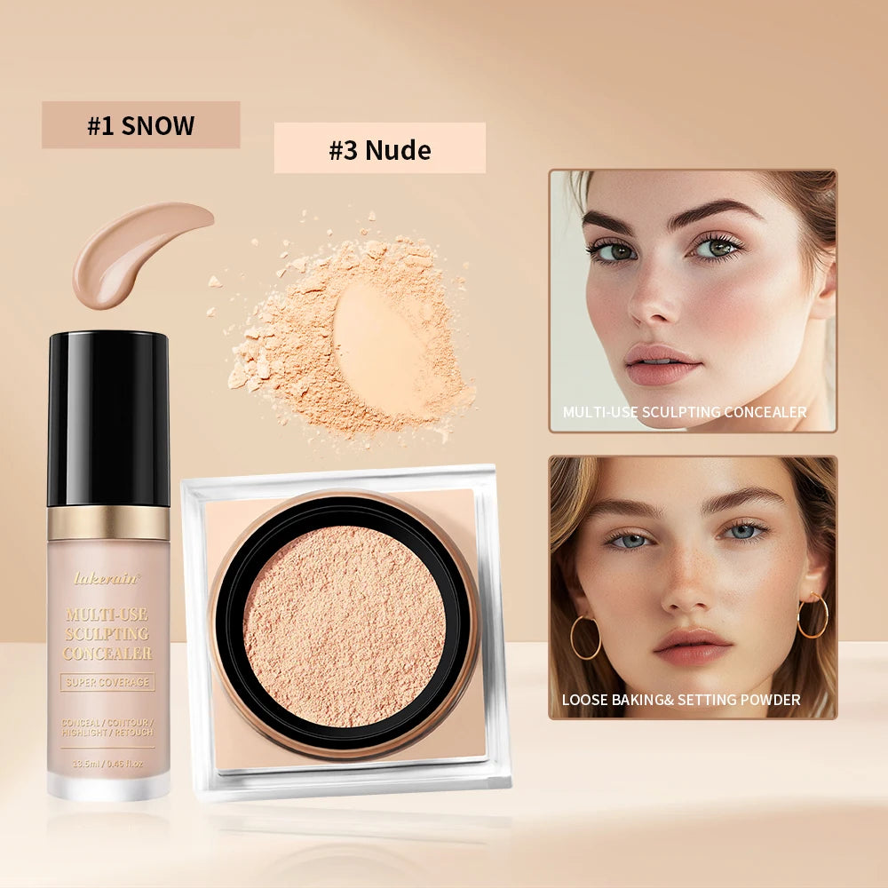 Matte Face Concealer and Setting Powder Makeup Set